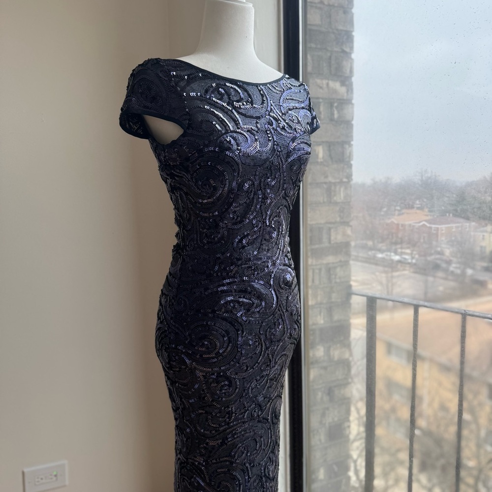 Langhem Sequin evening gown Navy Blue dress Size 4